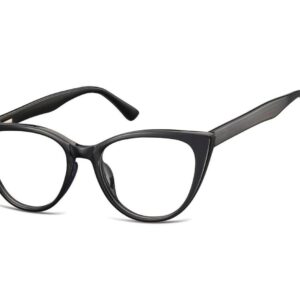 Okulary oprawki optyczne zerówki korekcyjne kocie oczy Sunoptic CP113 czarne