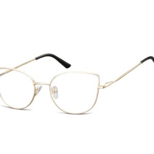 Okulary oprawki korekcyjne kocie oczy zerówki Sunoptic L119C złote