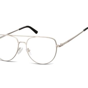 Okulary oprawki korekcyjne pilotki zerówki Sunoptic 889E srebrne