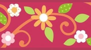 Border kwiaty - czerwony